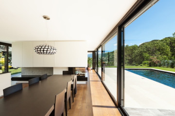 Modern villa, interior, beautiful dining room